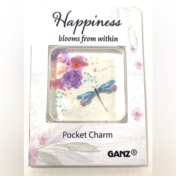 BNIB GANZ Love Blooms Glass Pocket Charm. Happiness blooms from within. - Picture 2 of 3